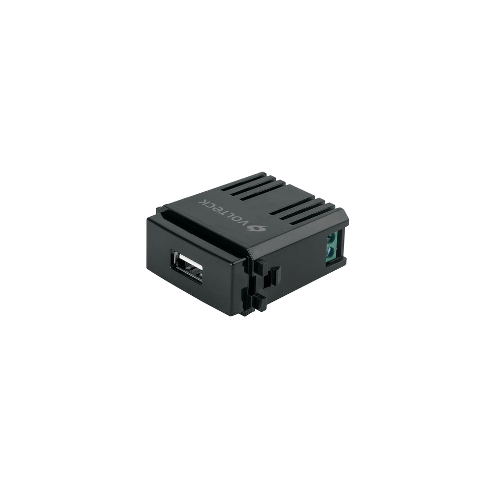 Módulo USB, línea Italiana, color negro, Volteck