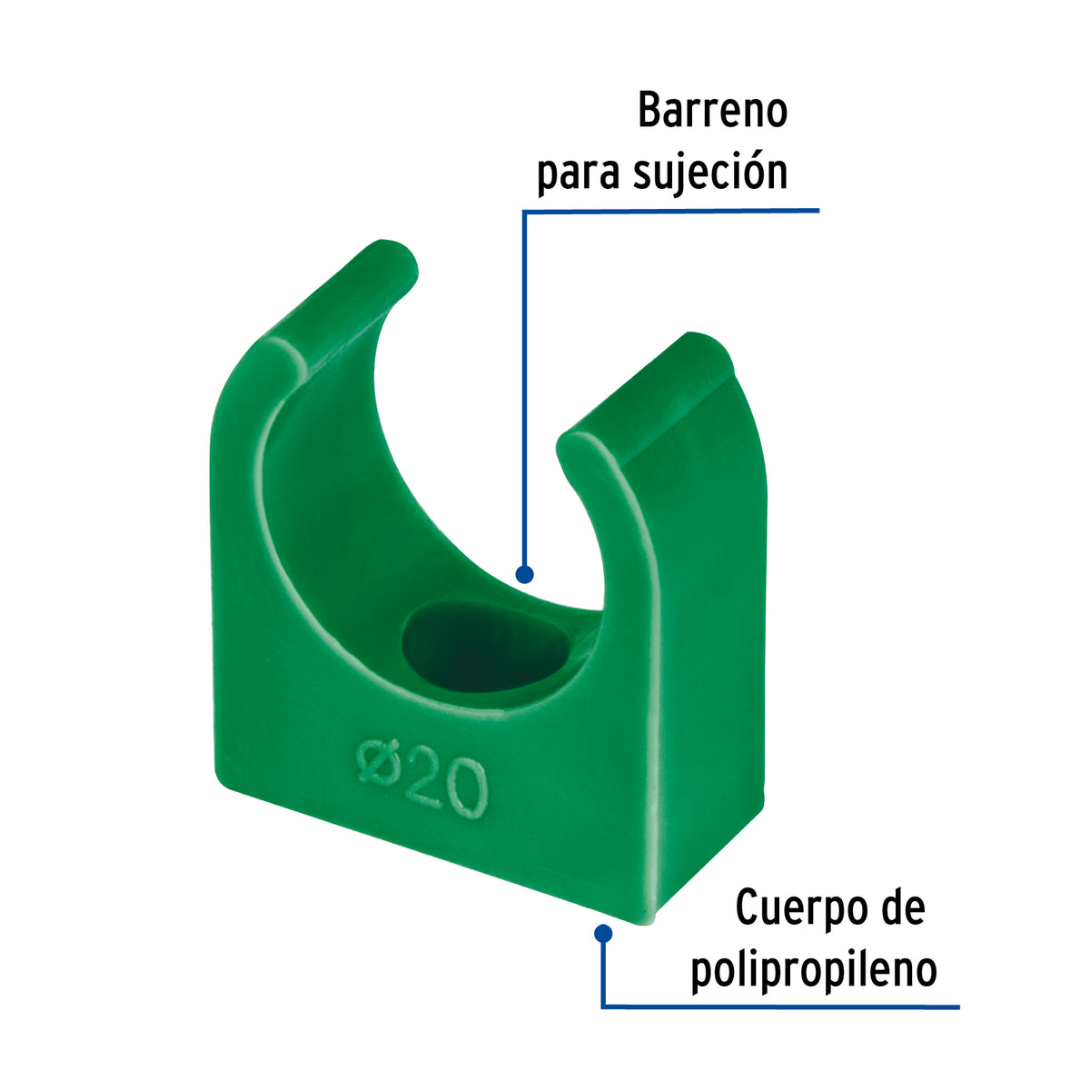 Abrazadera PPR tipo U FOSET 1/2"