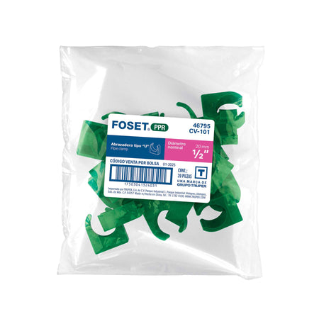 Abrazadera PPR tipo U FOSET 1/2"