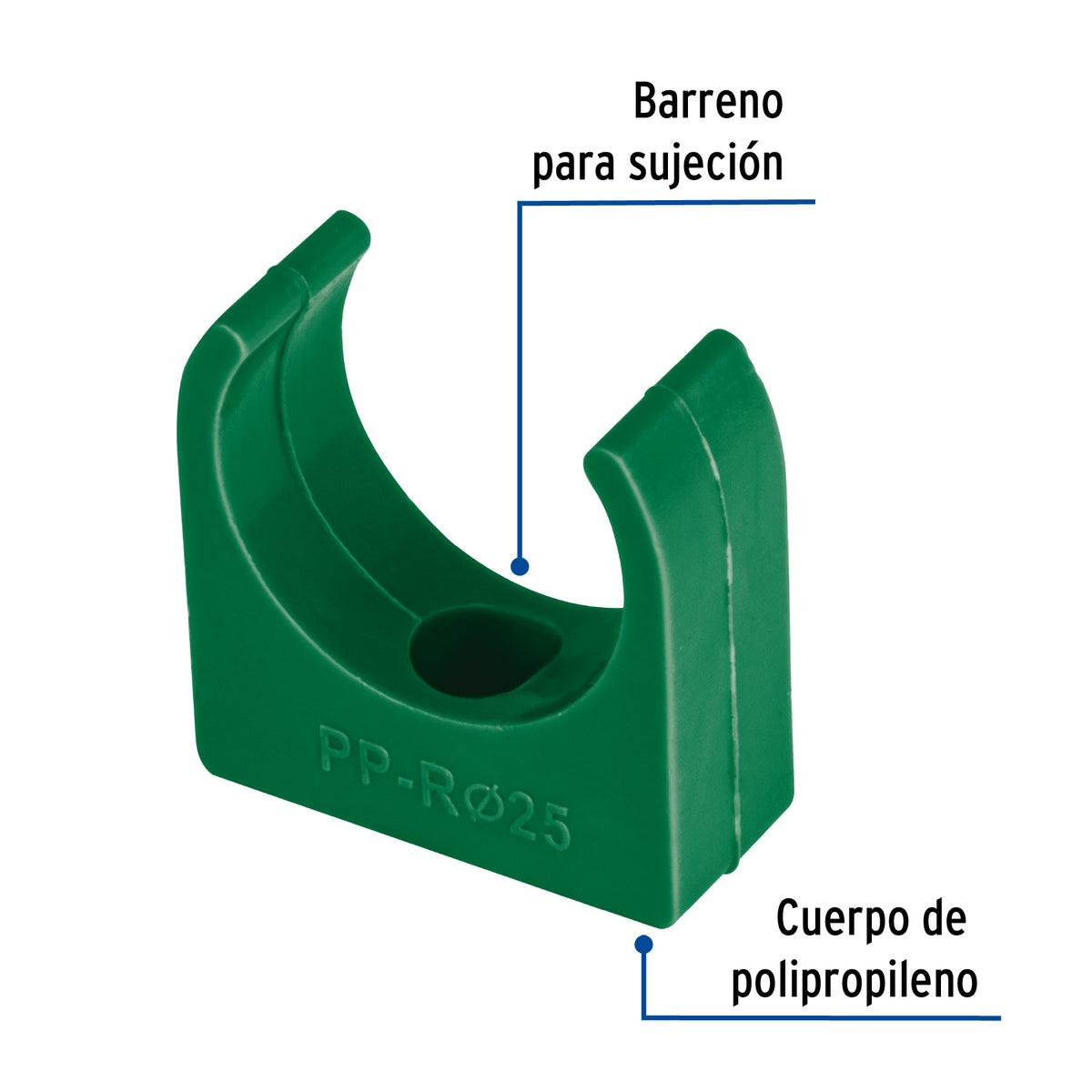 Abrazadera PPR tipo U FOSET 3/4"