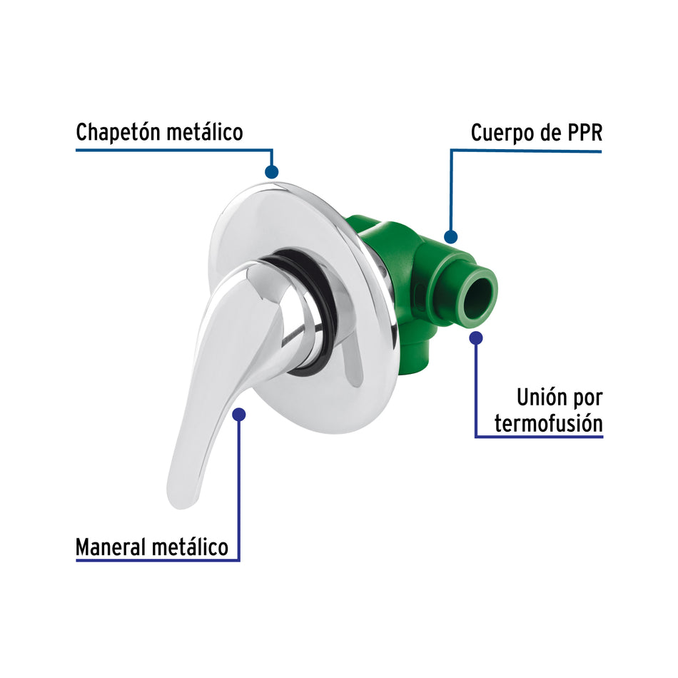 Monomando de empotrar para regadera PPR 1/2', FOSET
