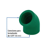 Codo 45° de PPR, 1-1/4' (40mm), FOSET 1/4', 40mm