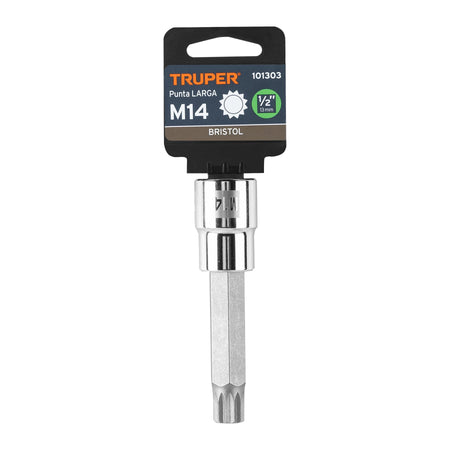 Dado punta larga bristol M14, cuadro 1/2', Truper