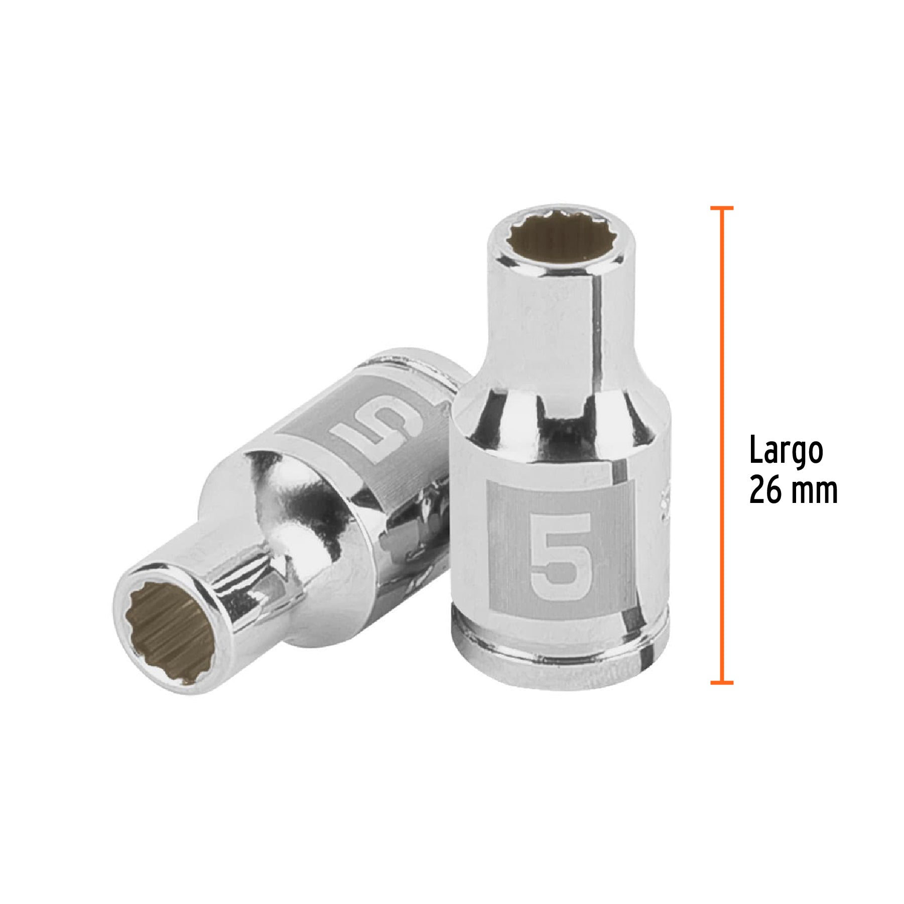 Dado de 5 mm, 12 puntas, cuadro 1/4', Truper