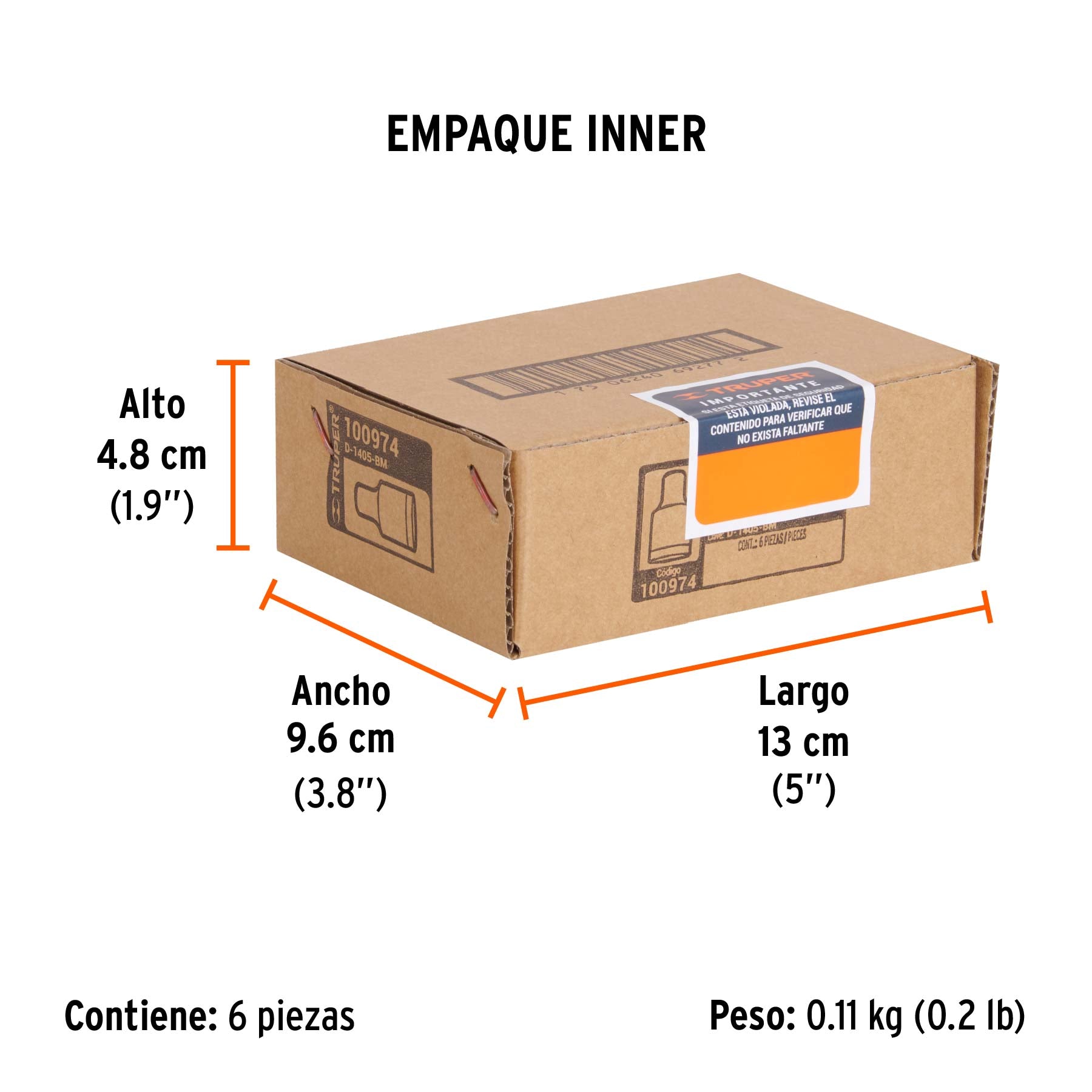 Dado de 5 mm, 12 puntas, cuadro 1/4', Truper
