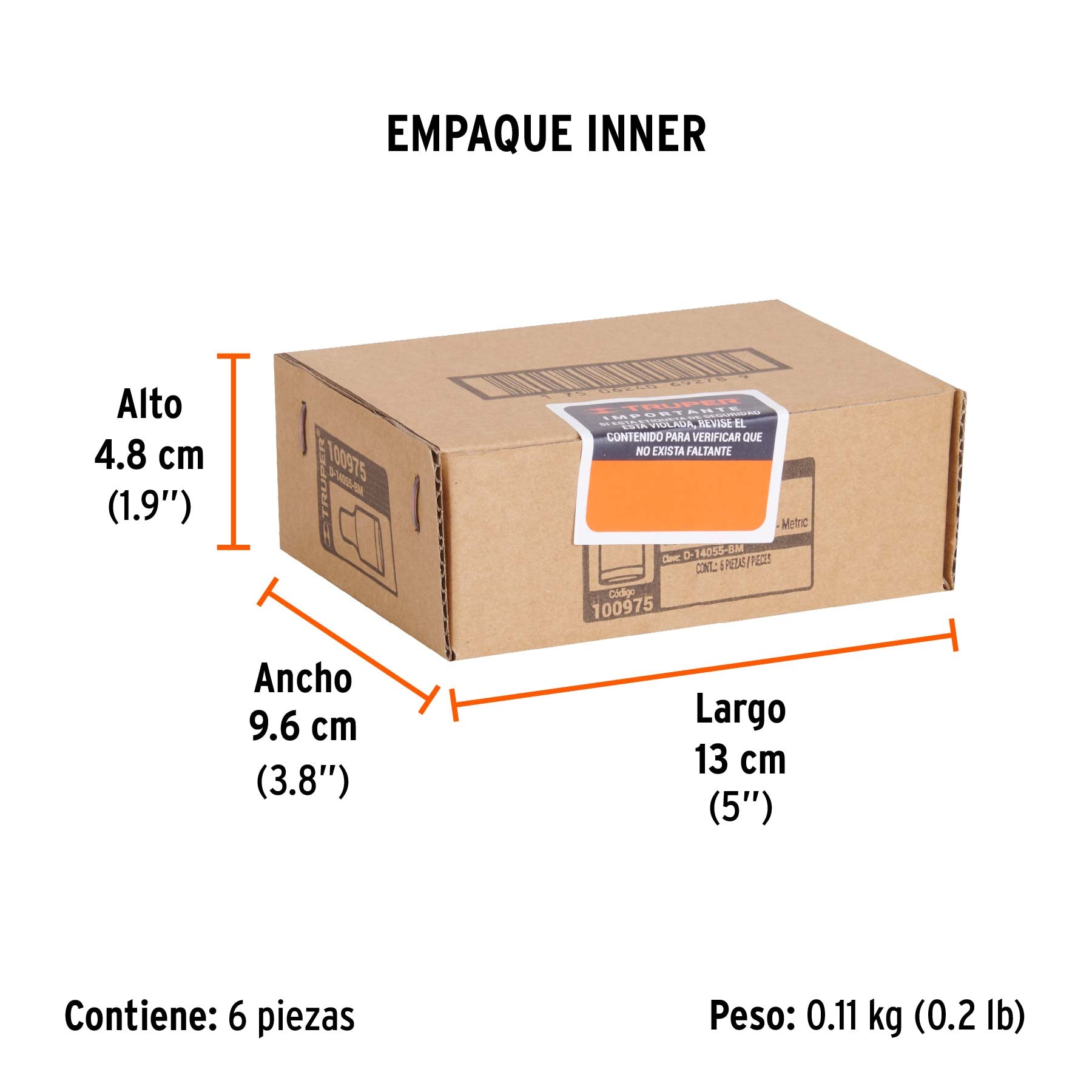 Dado de 5.5 mm, 12 puntas, cuadro 1/4', Truper