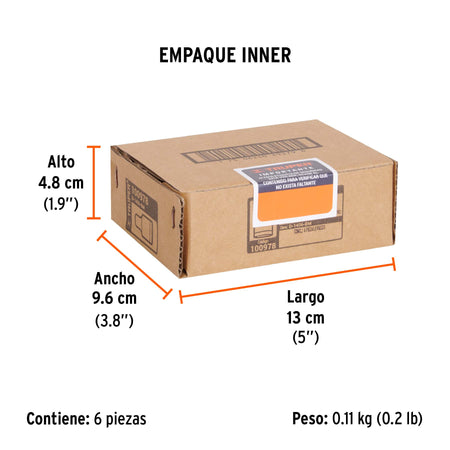 Dado de 6 mm, 12 puntas, cuadro 1/4', Truper