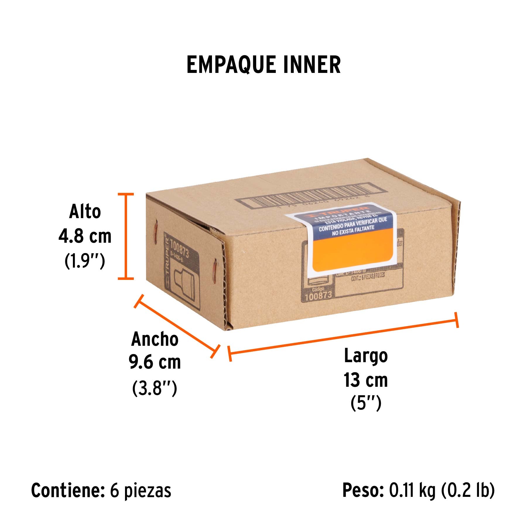 Dado de 3/16', 12 puntas, cuadro 1/4', Truper