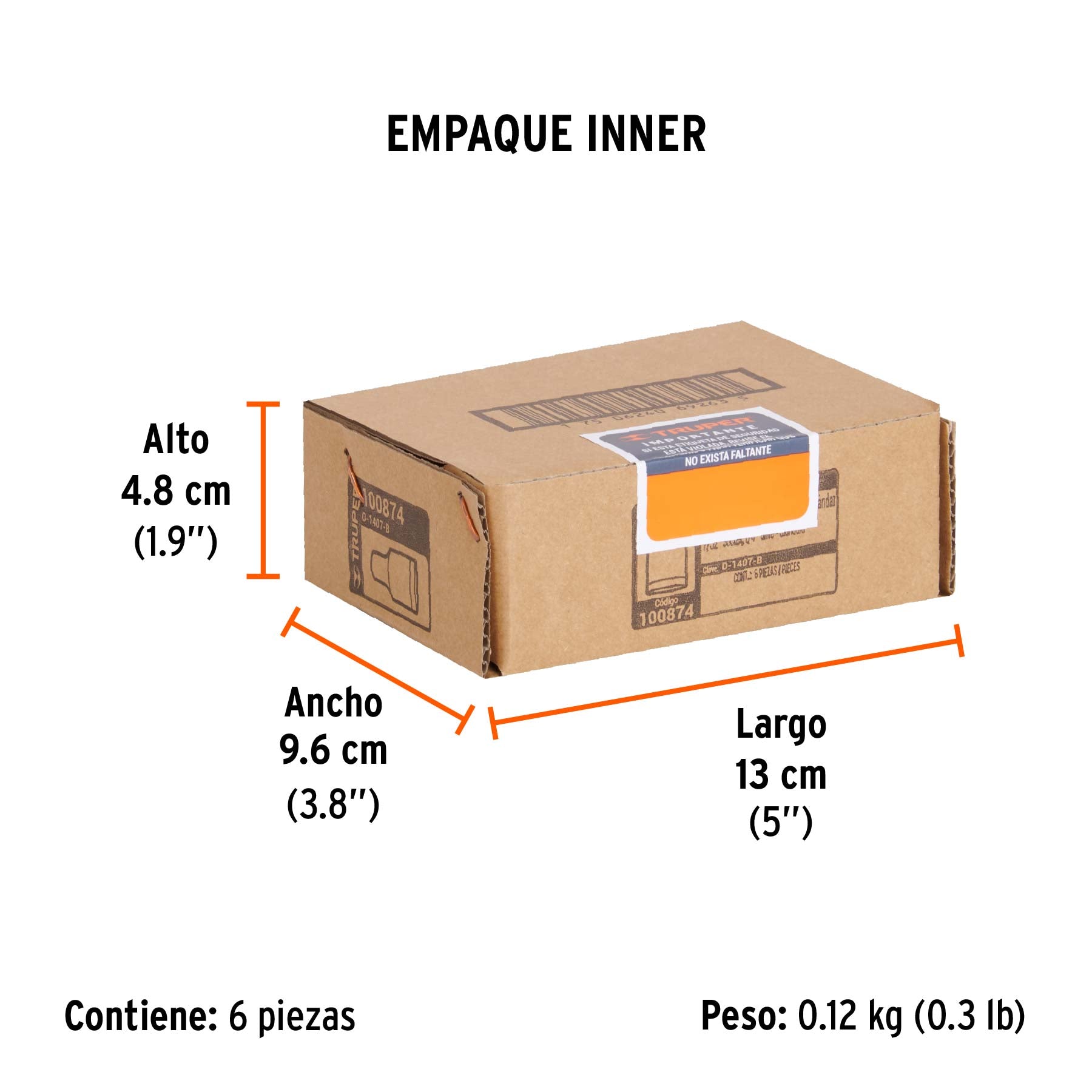 Dado de 7/32', 12 puntas, cuadro 1/4', Truper