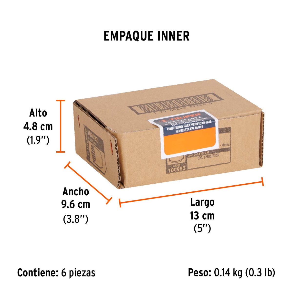 Dado de 10 mm, 12 puntas, cuadro 1/4', Truper