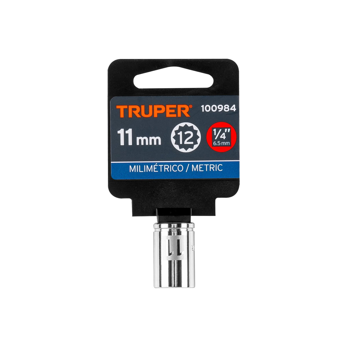 Dado de 11 mm, 12 puntas, cuadro 1/4', Truper