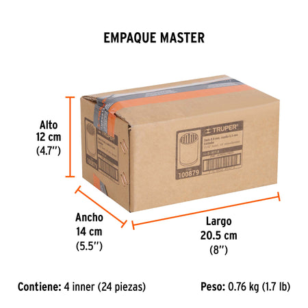 Dado de 11/32', 12 puntas, cuadro 1/4', Truper