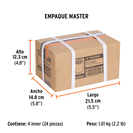 Dado de 13 mm, 12 puntas, cuadro 1/4', Truper