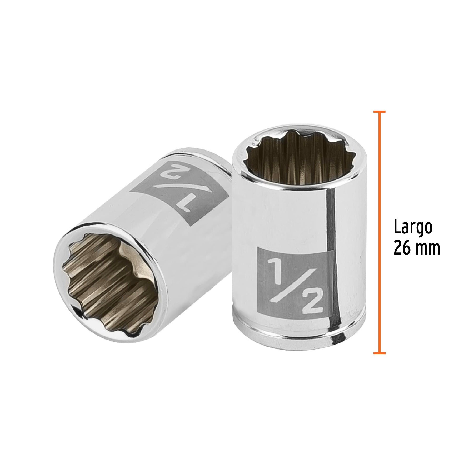Dado de 1/2', 12 puntas, cuadro 1/4', Truper
