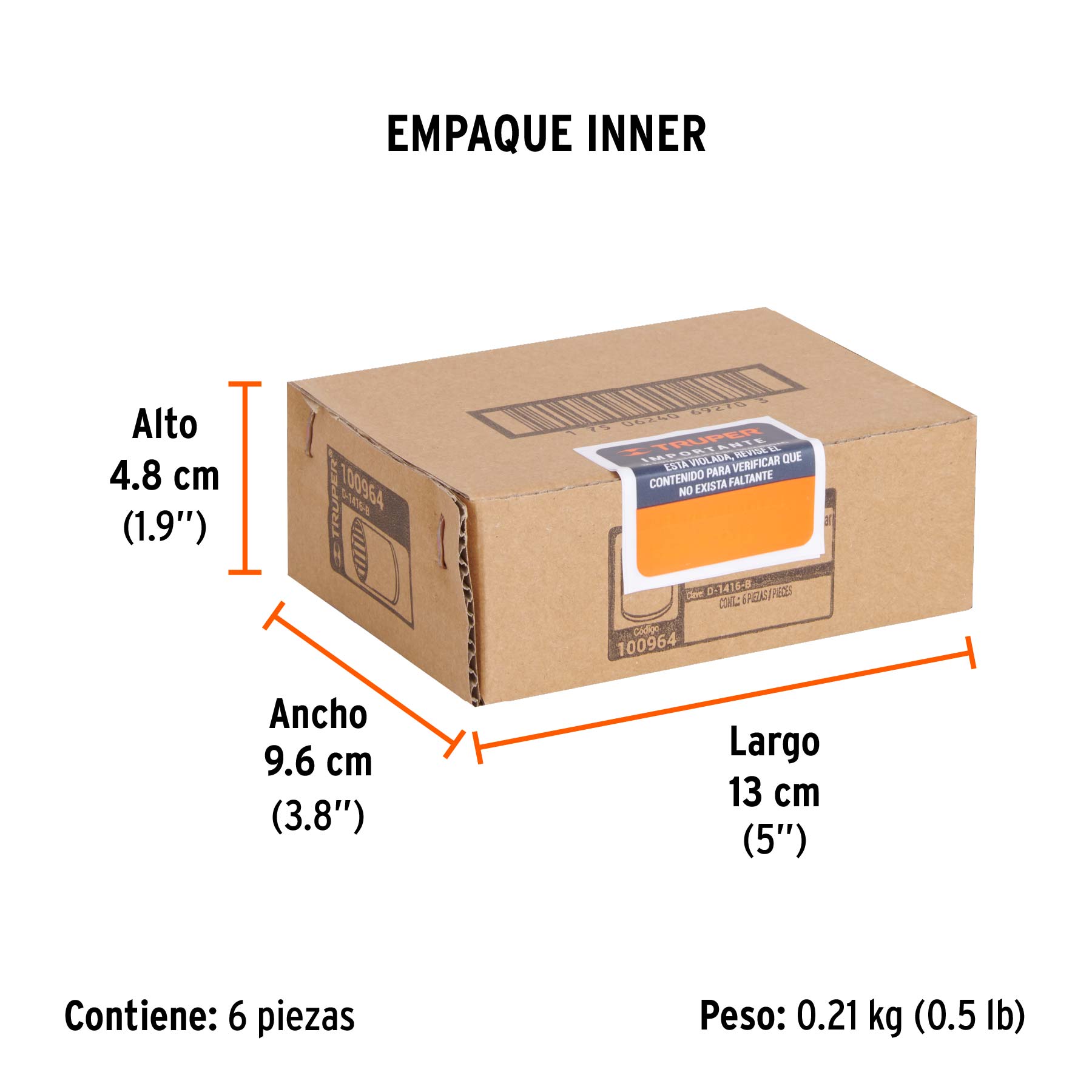 Dado de 1/2', 12 puntas, cuadro 1/4', Truper