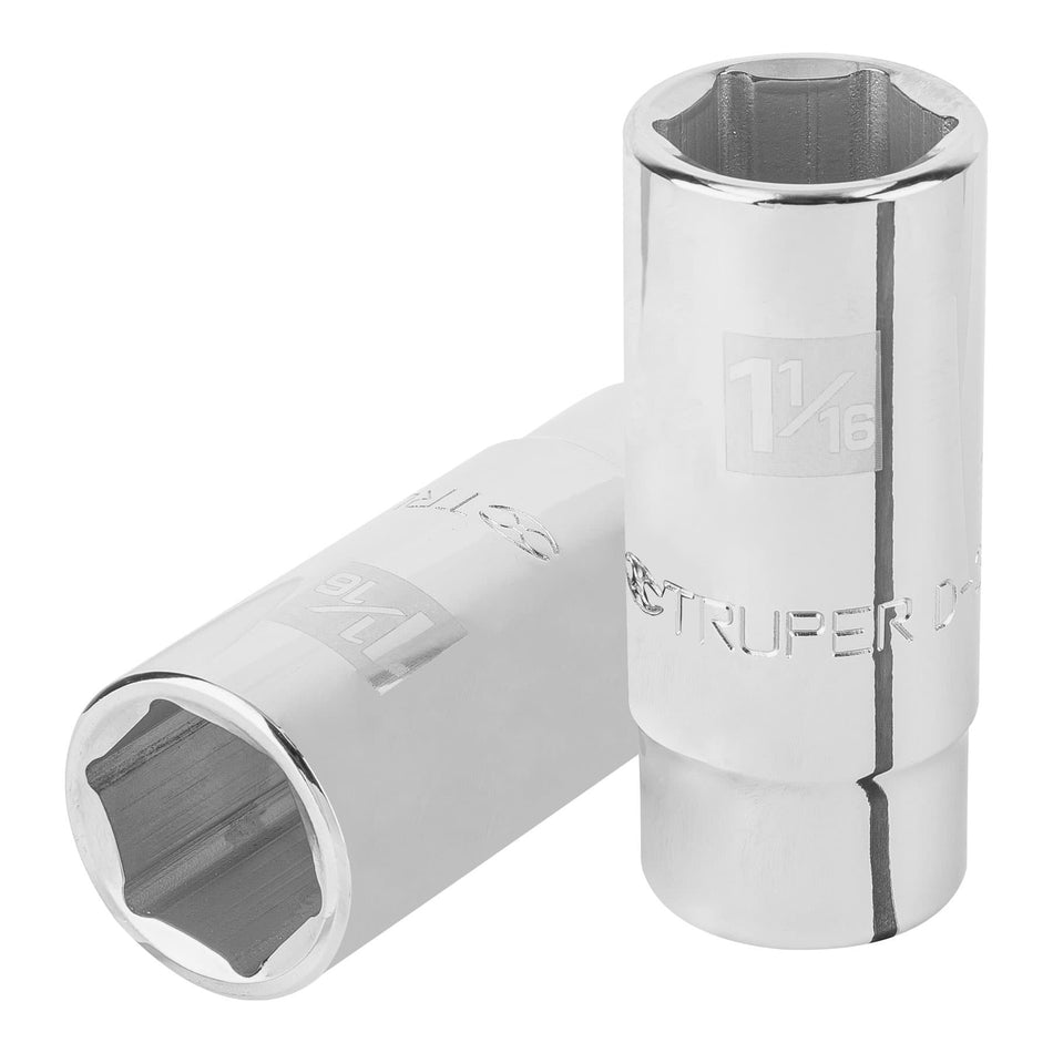 Dado largo de 1-1/16', 6 puntas, cuadro 3/4', Truper 1/16', 3/4'