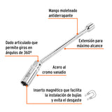 Dado p/bujías cuadro 3/8' articulado 5/8', extensión 10' 3/8', 5/8', 10'