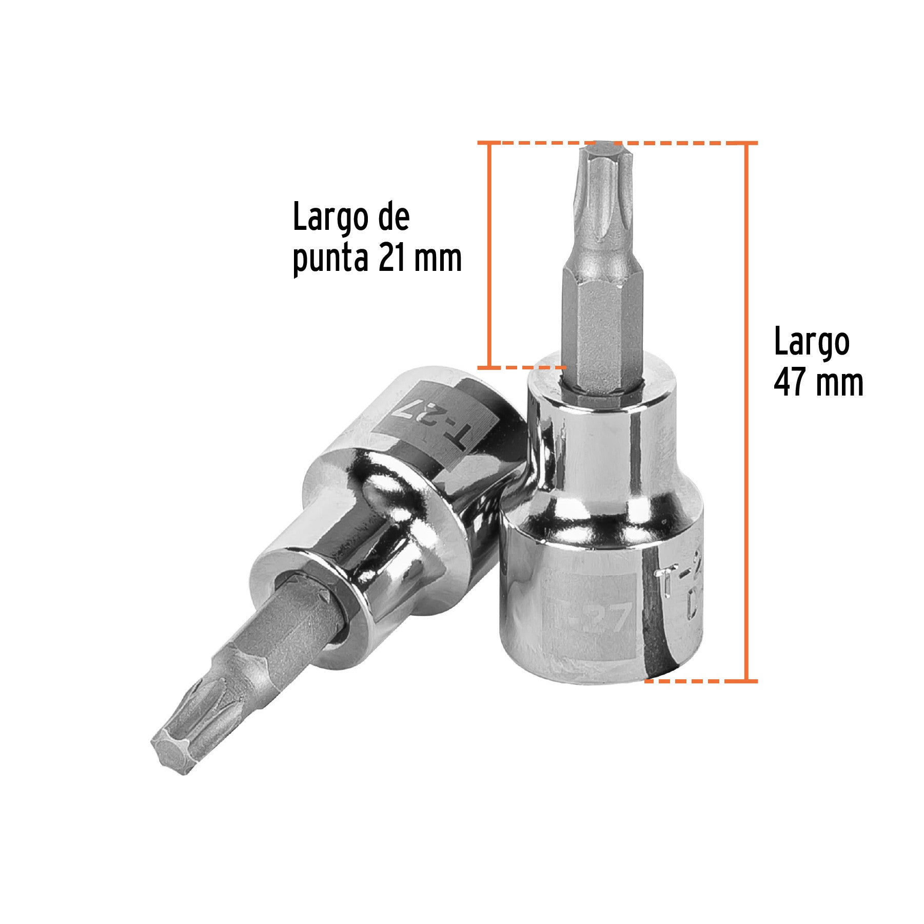 Dado punta torx T-27, cuadro 3/8', Truper