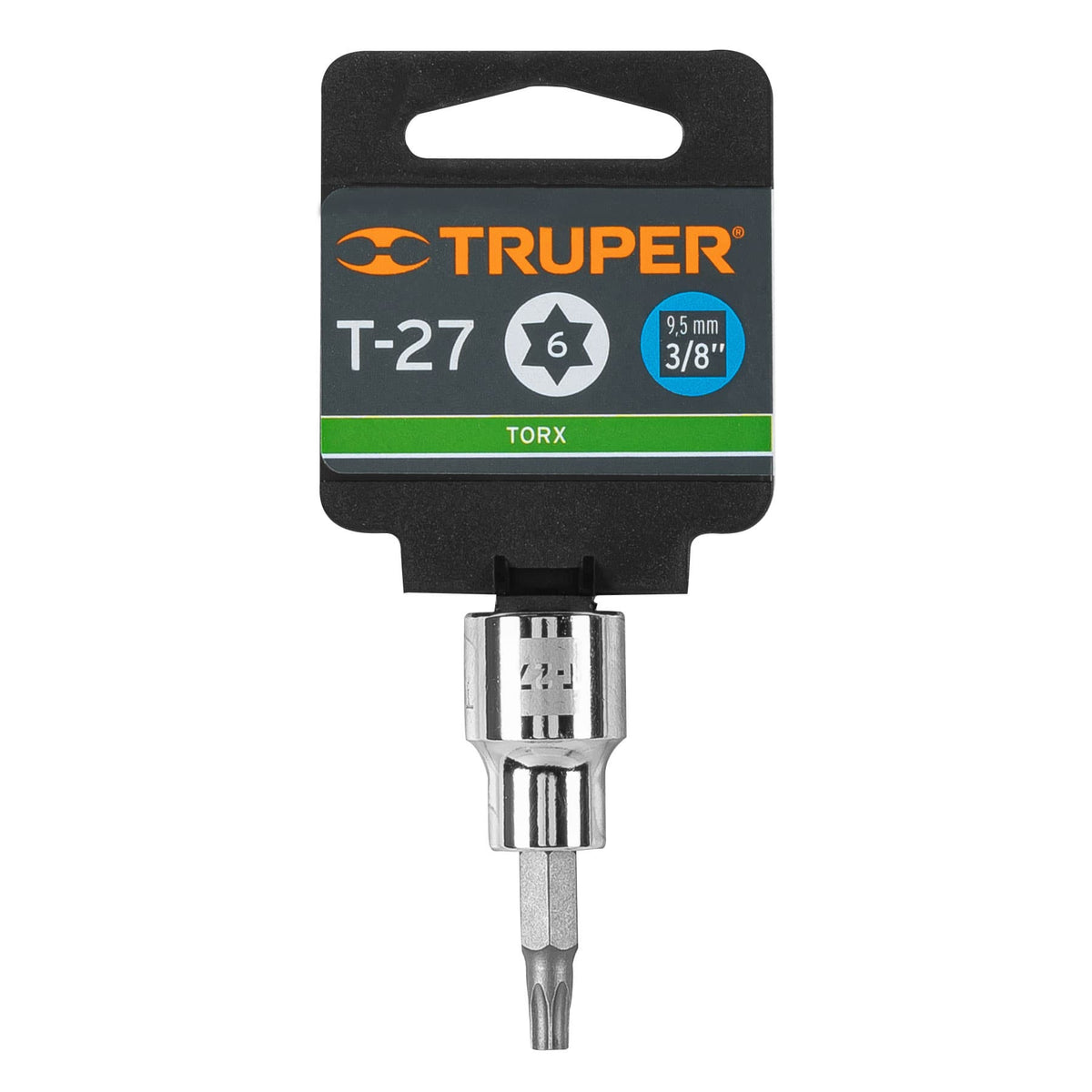 Dado punta torx T-27, cuadro 3/8', Truper