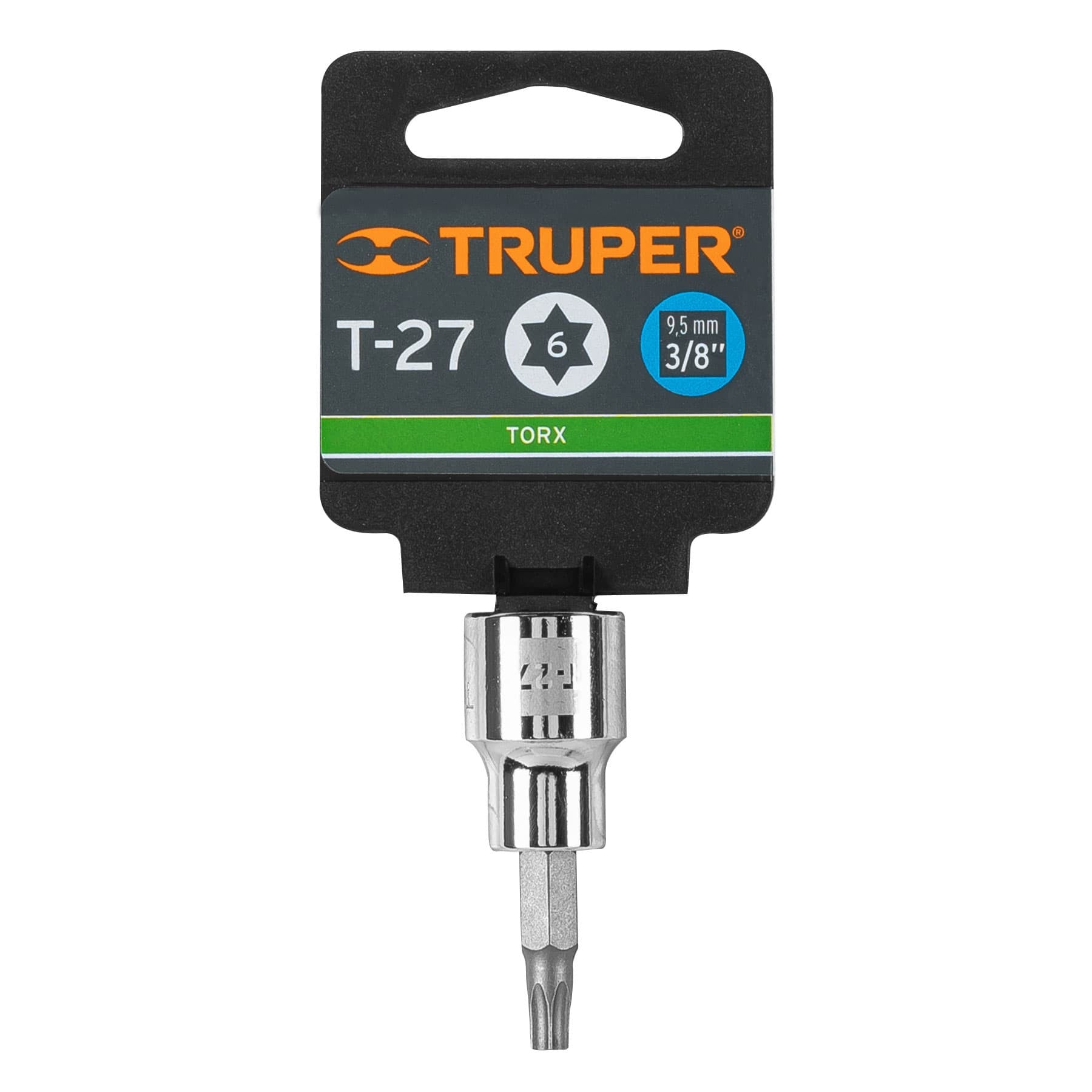 Dado punta torx T-27, cuadro 3/8', Truper