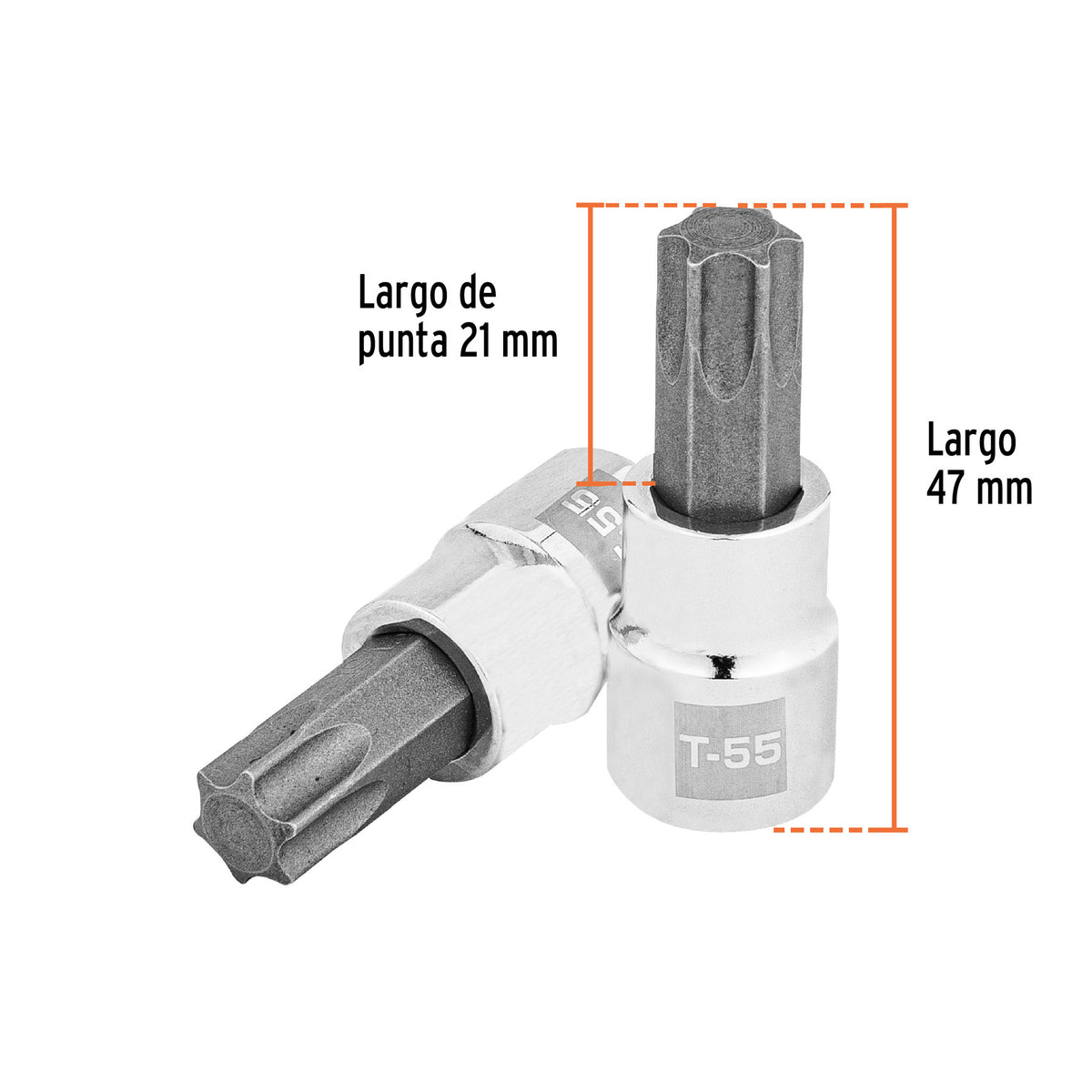 Dado punta torx T-55, cuadro 3/8', Truper