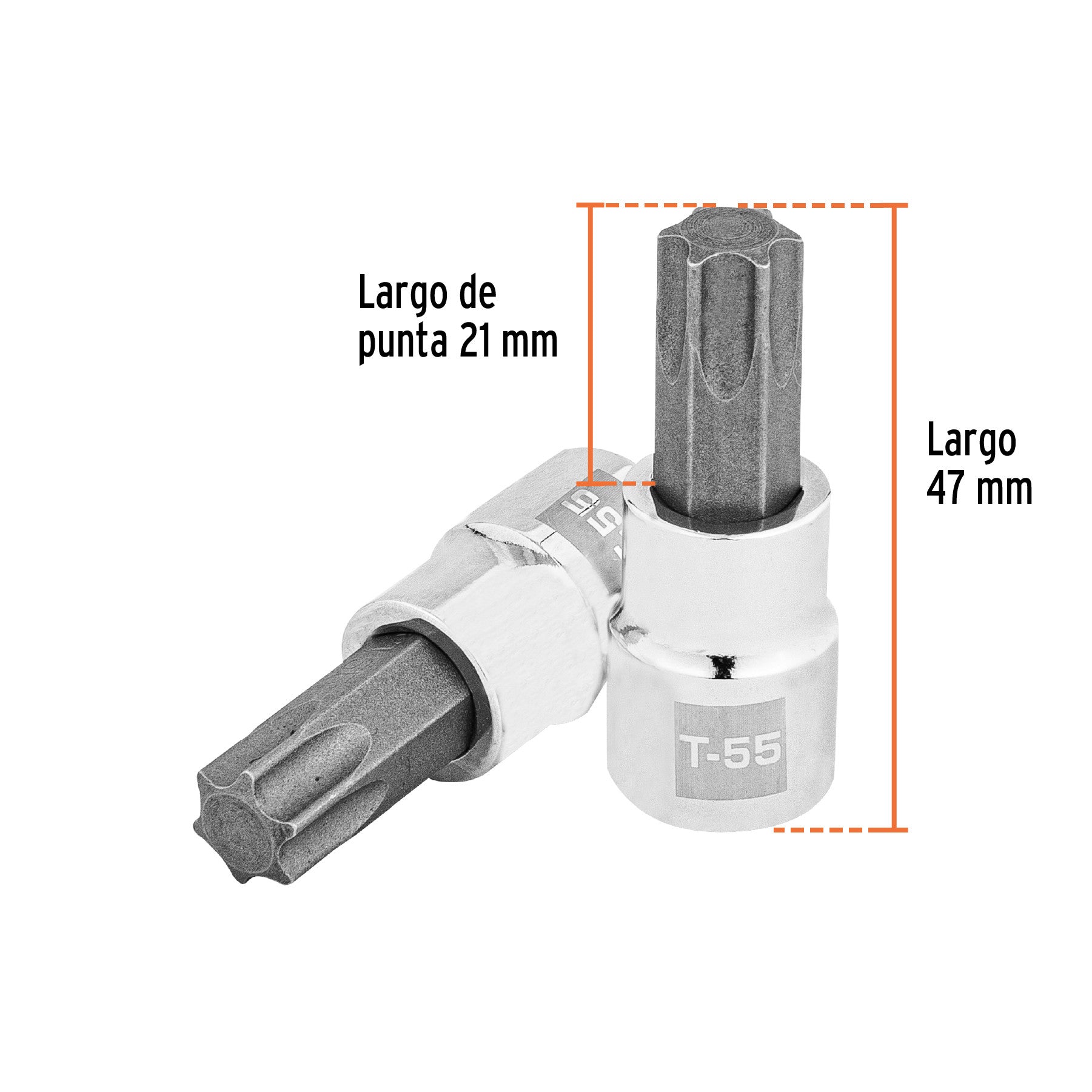 Dado punta torx T-55, cuadro 3/8', Truper