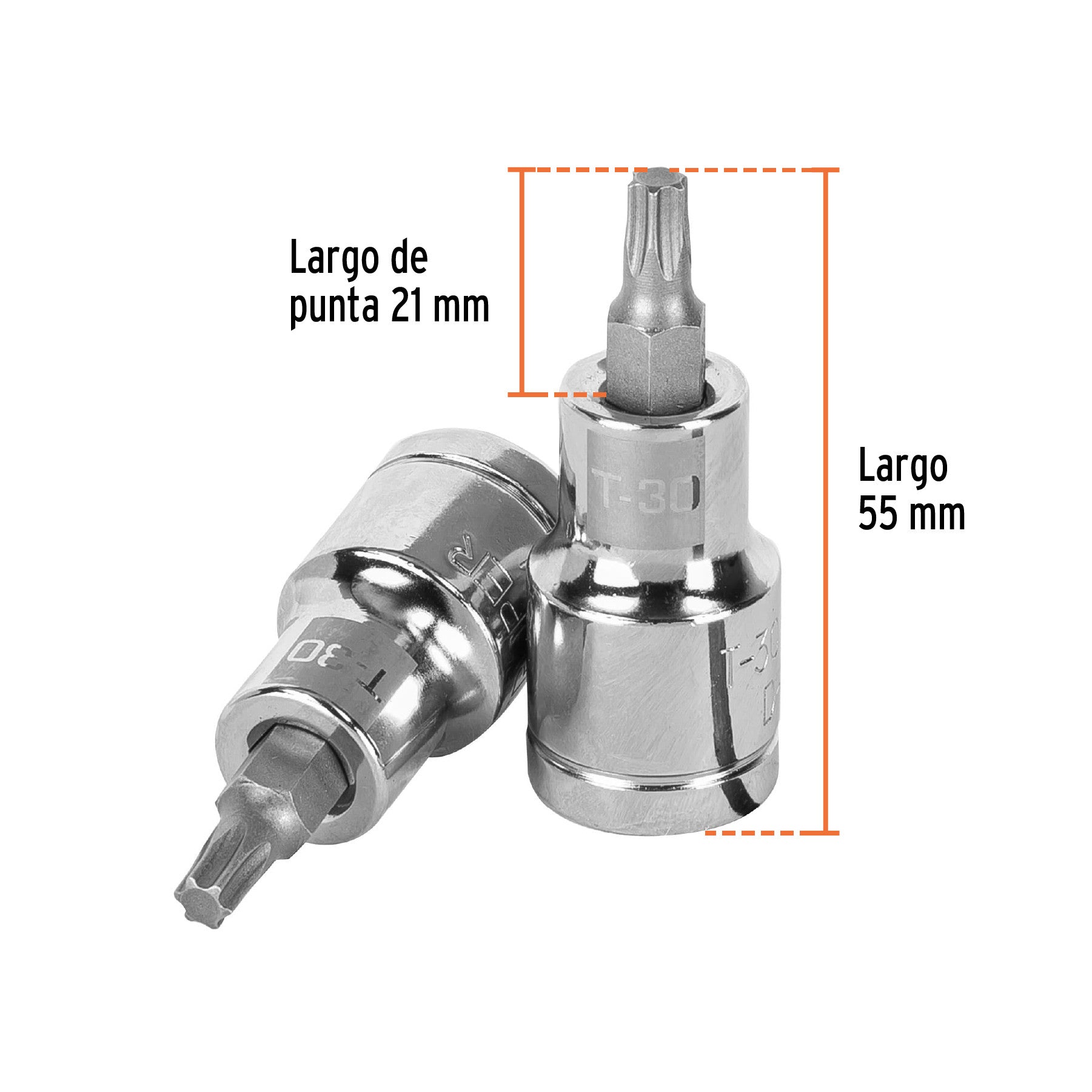 Dado punta torx T-30, cuadro 1/2', Truper