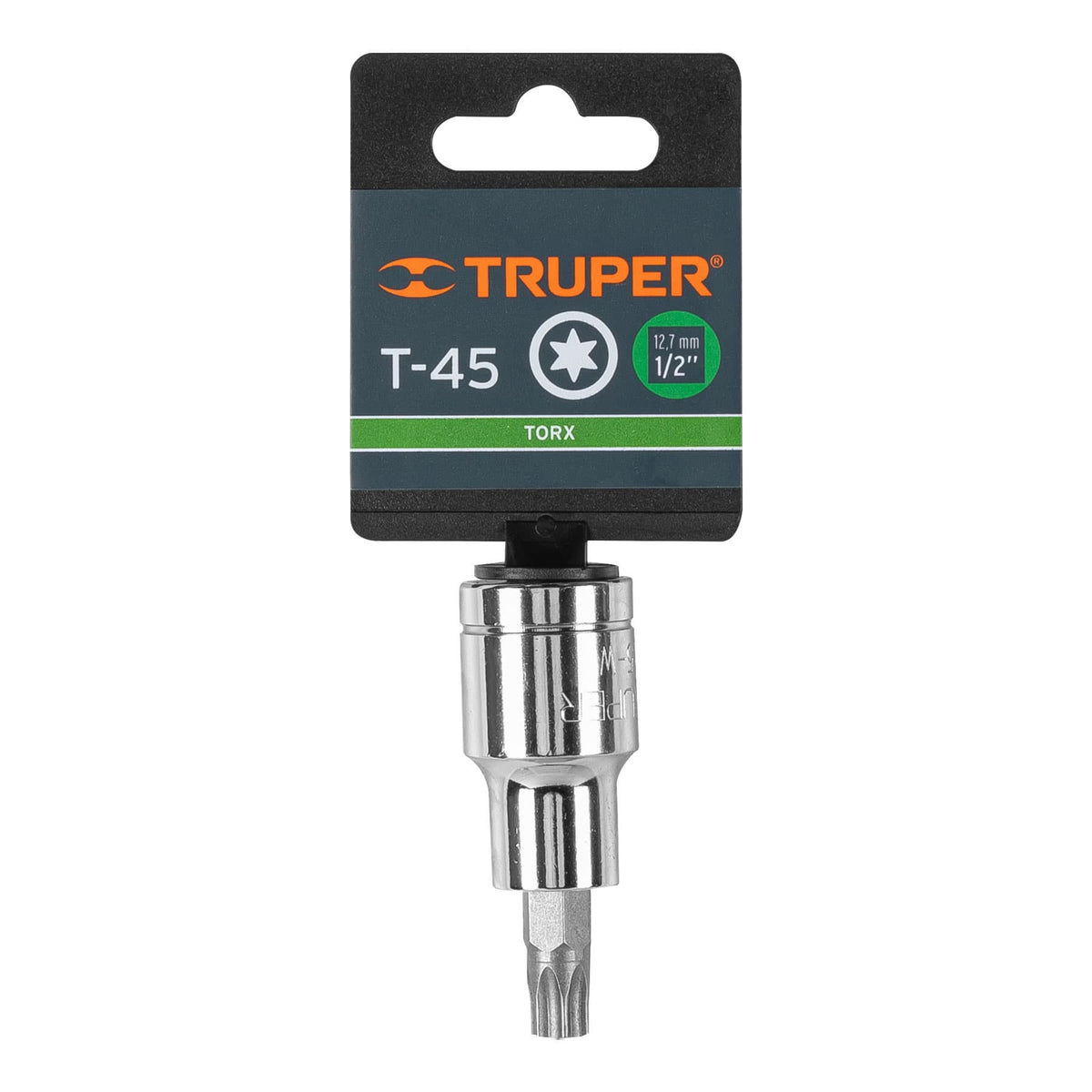 Dado punta torx T-45, cuadro 1/2', Truper