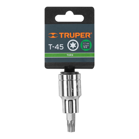 Dado punta torx T-45, cuadro 1/2', Truper