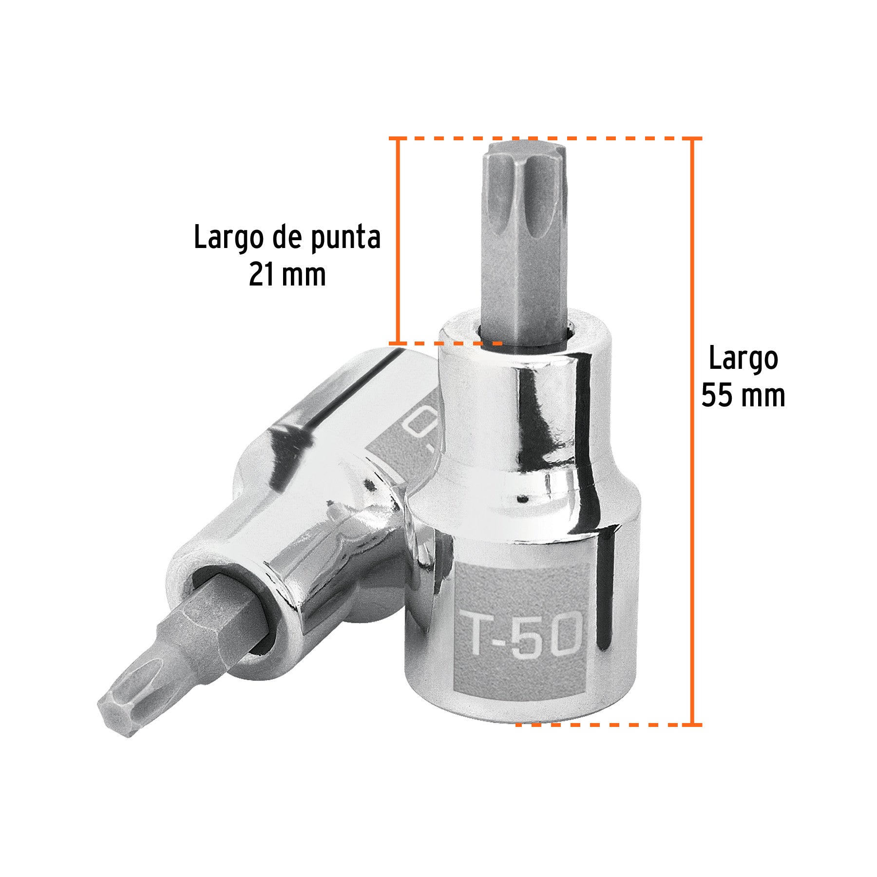 Dado punta torx T-50, cuadro 1/2', Truper