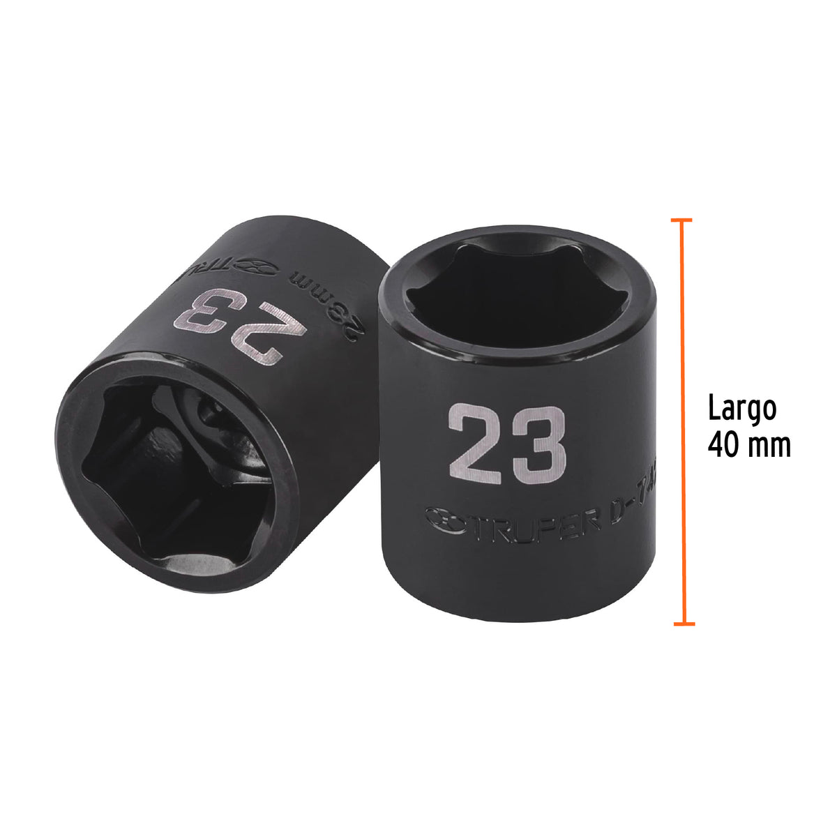 Dado de impacto de 23 mm, 6 puntas, cuadro 1/2', Truper