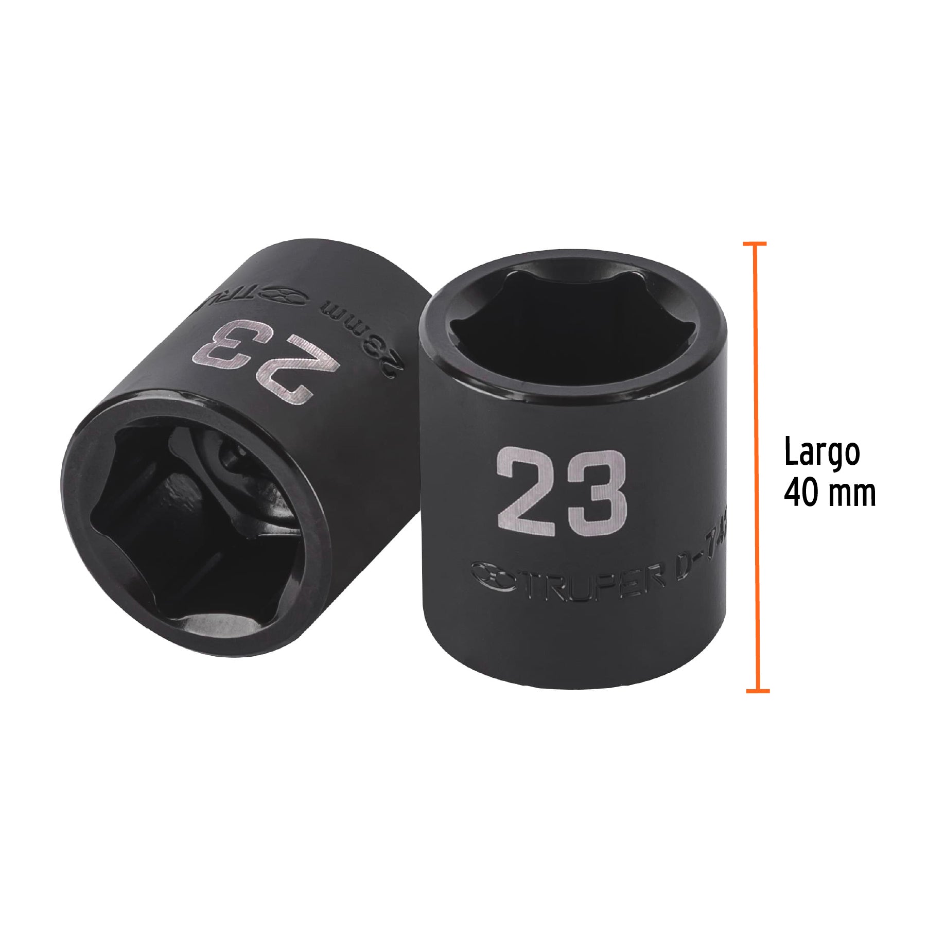 Dado de impacto de 23 mm, 6 puntas, cuadro 1/2', Truper