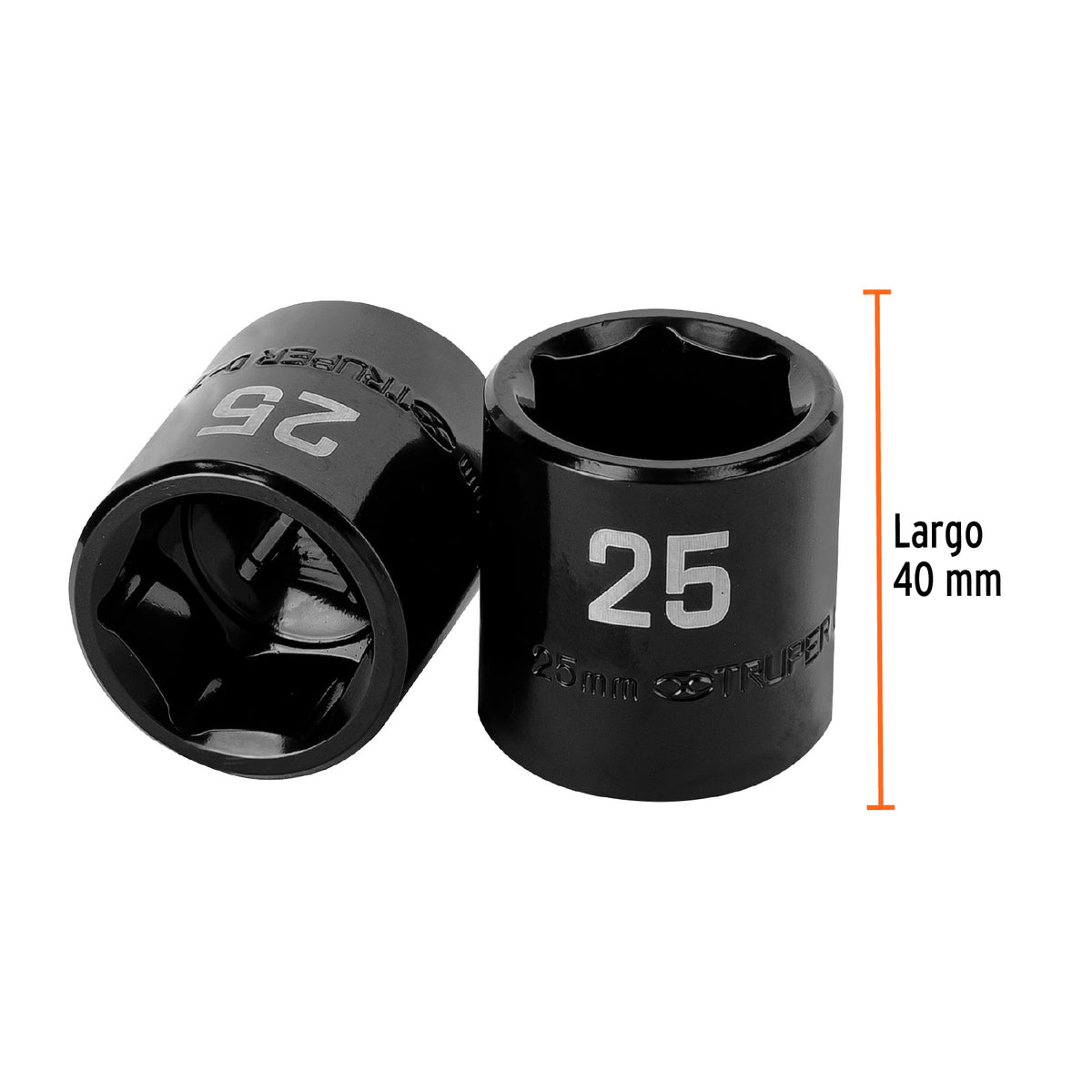 Dado de impacto de 25 mm, 6 puntas, cuadro 1/2', Truper