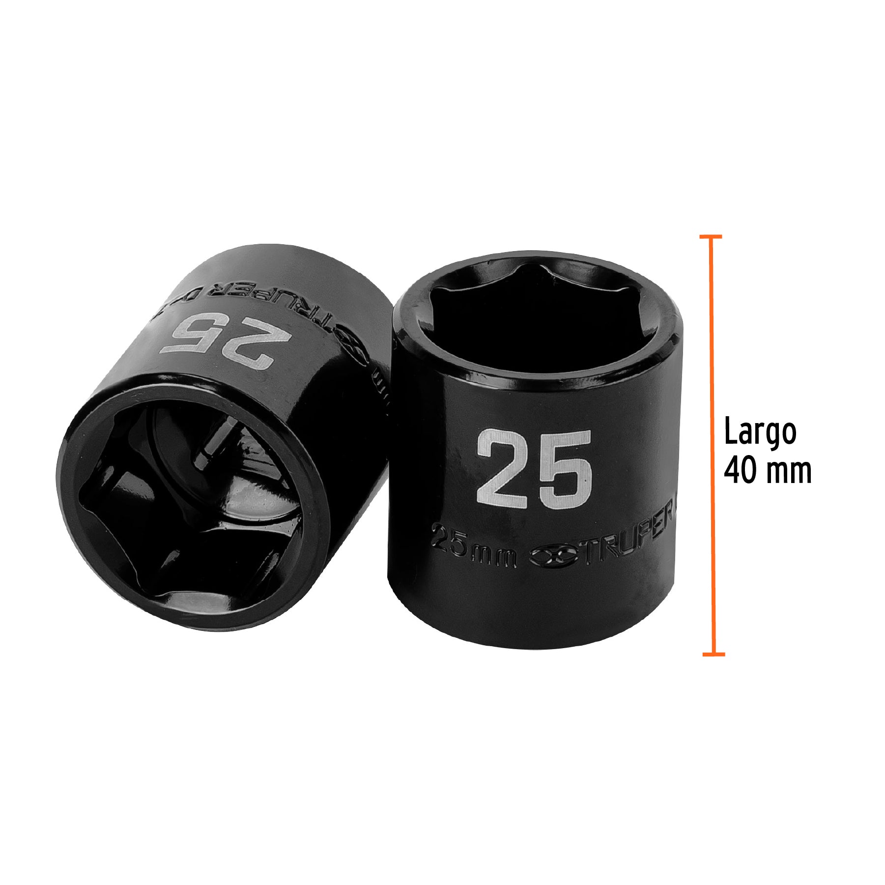 Dado de impacto de 25 mm, 6 puntas, cuadro 1/2', Truper