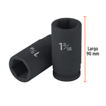 Dado largo de impacto de 1-3/16', 6 puntas, cuadro 3/4'