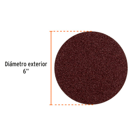 Paquete con 3 discos de lija 6" grano 40 para PUL-4X6T