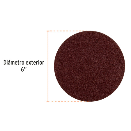 Paquete con 3 discos de lija 6" grano 60 para PUL-4X6T