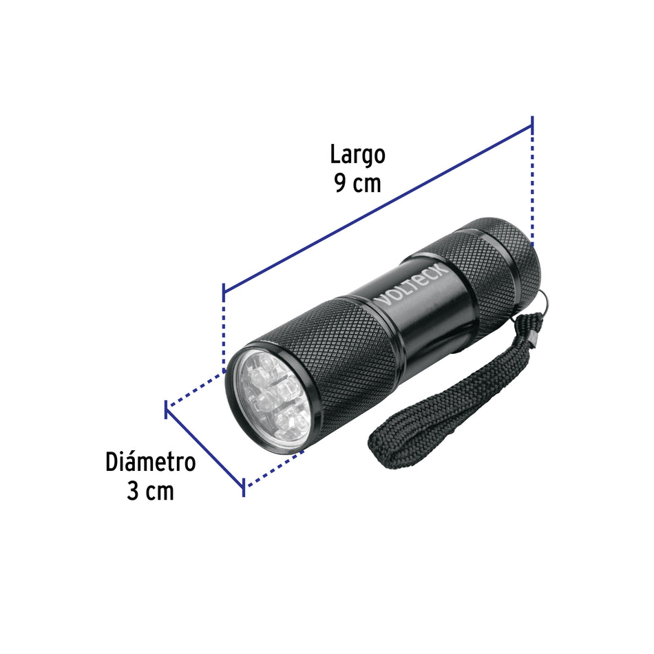 Linterna LED con luz ultravioleta VOLTECK