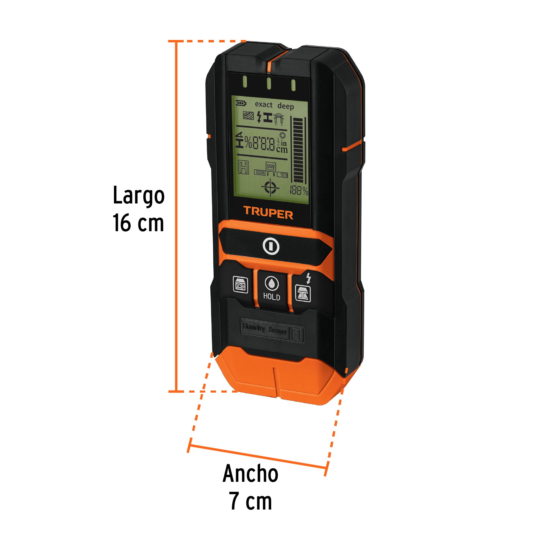 Detector de materiales detras de muros profundidad max 12cm