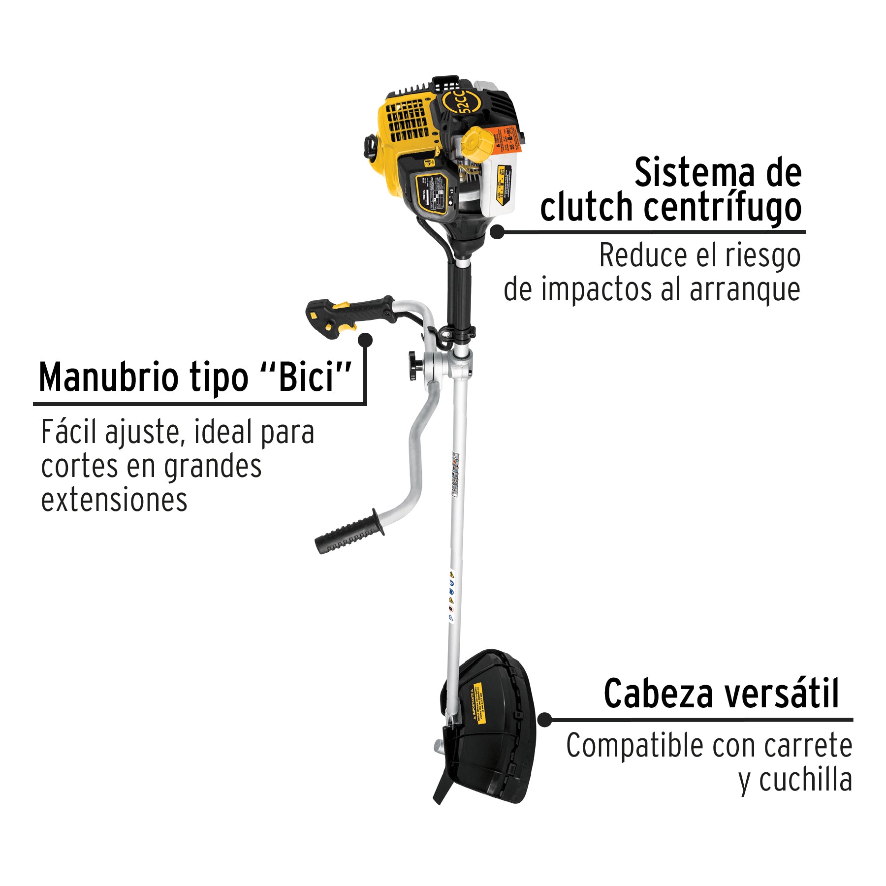 Desmalezadora a gasolina 52 cc mango tipo "bici"  Pretul