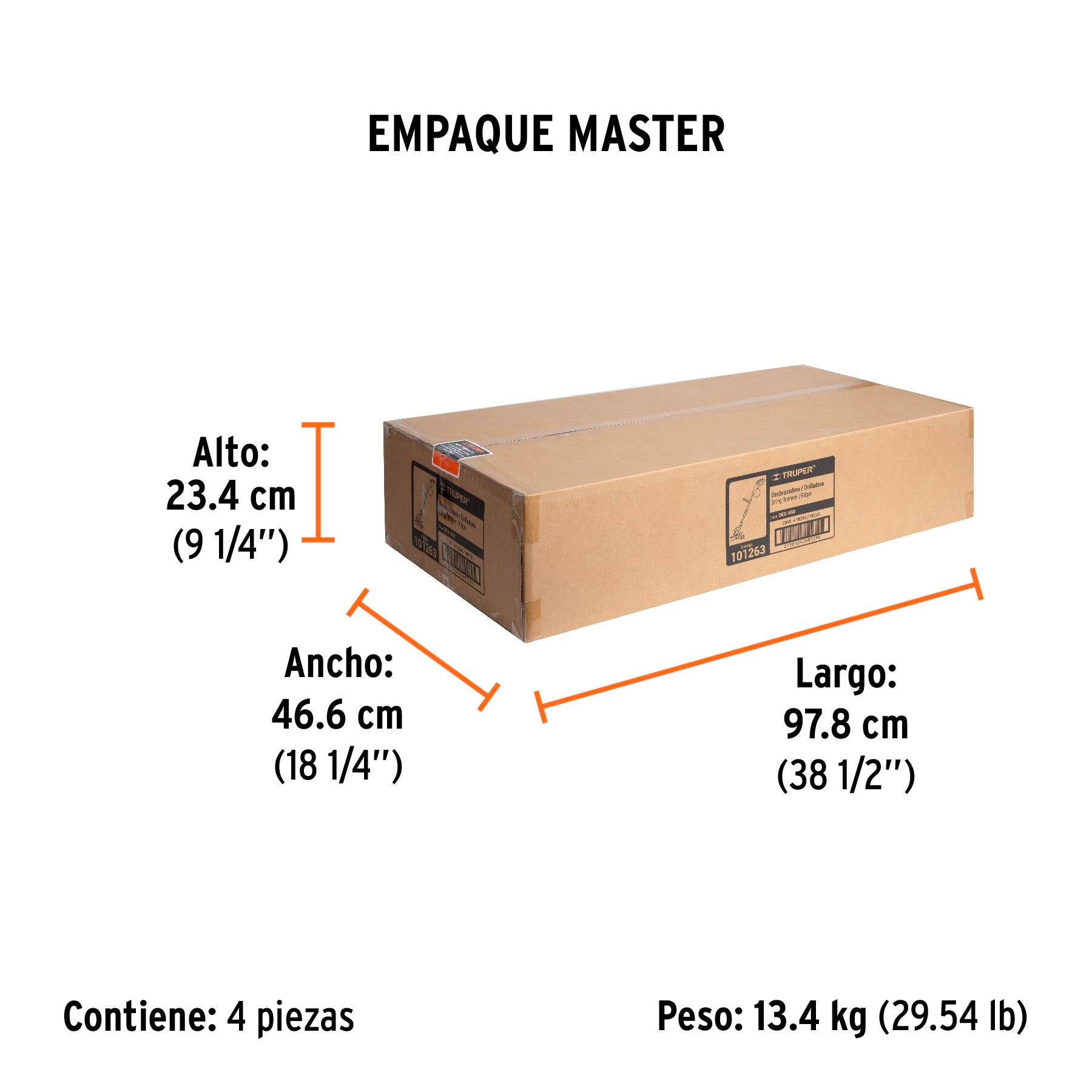Desbrozadora electrica mango "D" corte Truper 550W