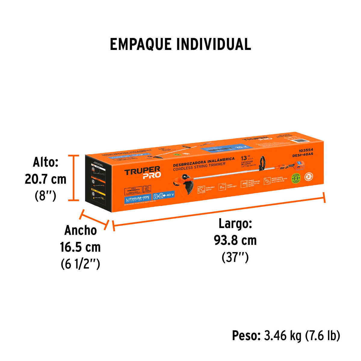Desbrozadora inalambrica 40V sin accesorios TRUPER PRO
