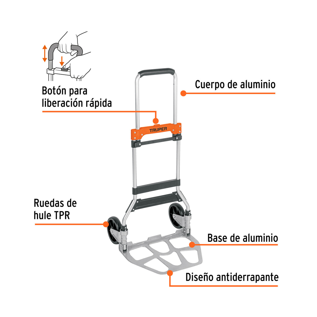 Diablo de carga plegable 120 kg Truper