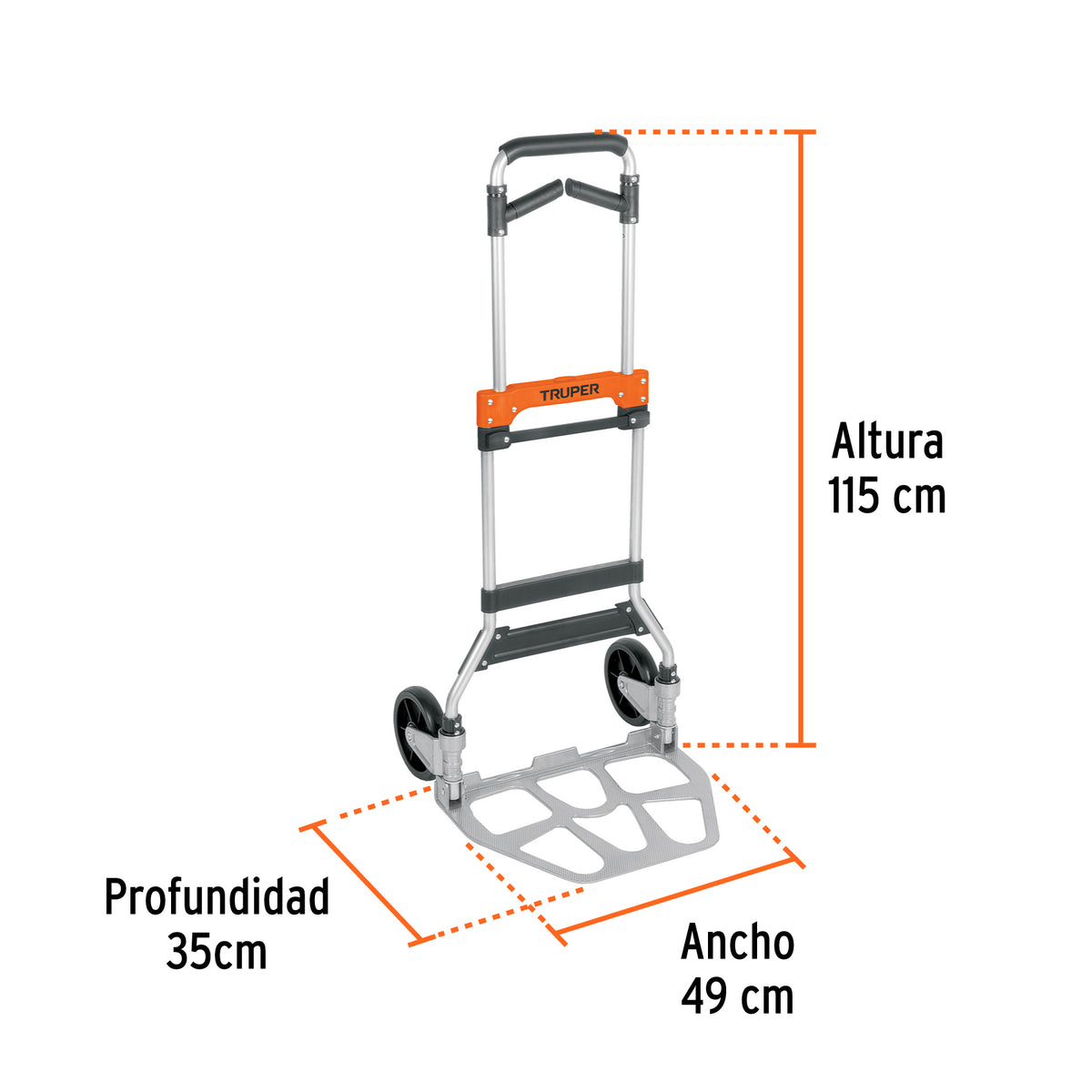 Diablo de carga plegable mango abatible 170 kg Truper