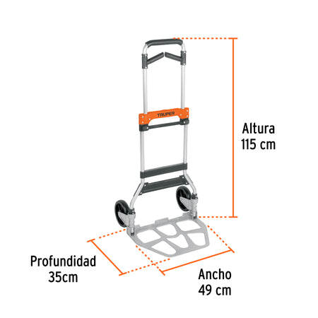 Diablo de carga plegable mango abatible 170 kg Truper
