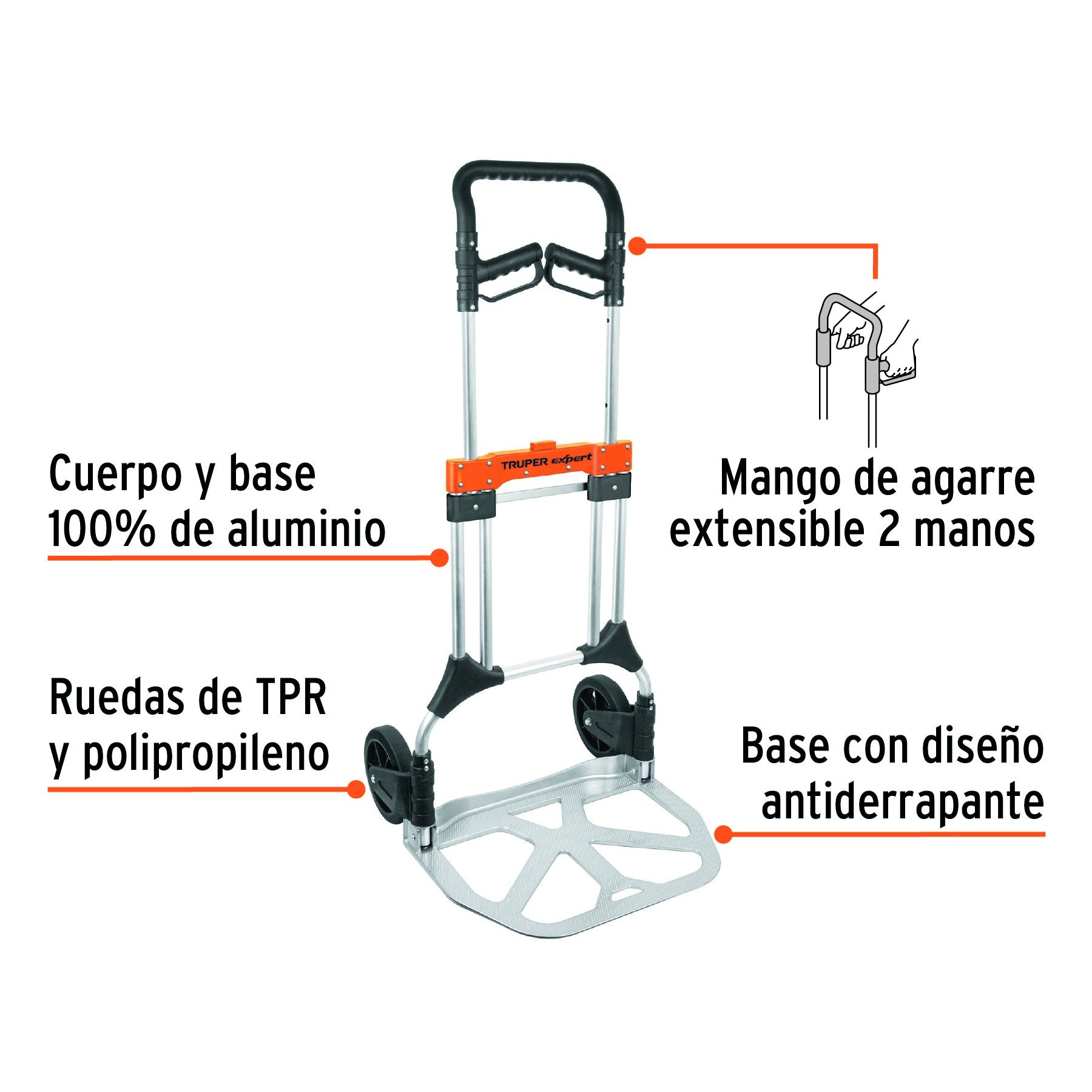 Diablo de carga plegable 200 kg aluminio Truper Expert