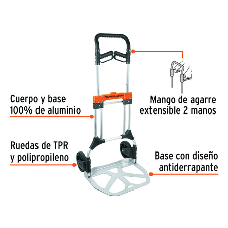 Diablo de carga plegable 200 kg aluminio Truper Expert