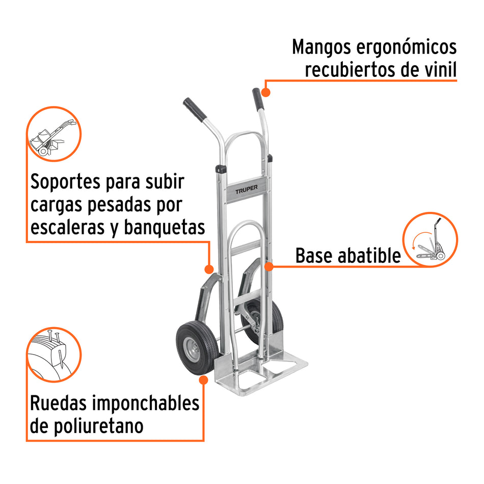 Diablo de carga de aluminio 250 kg con extensión de base