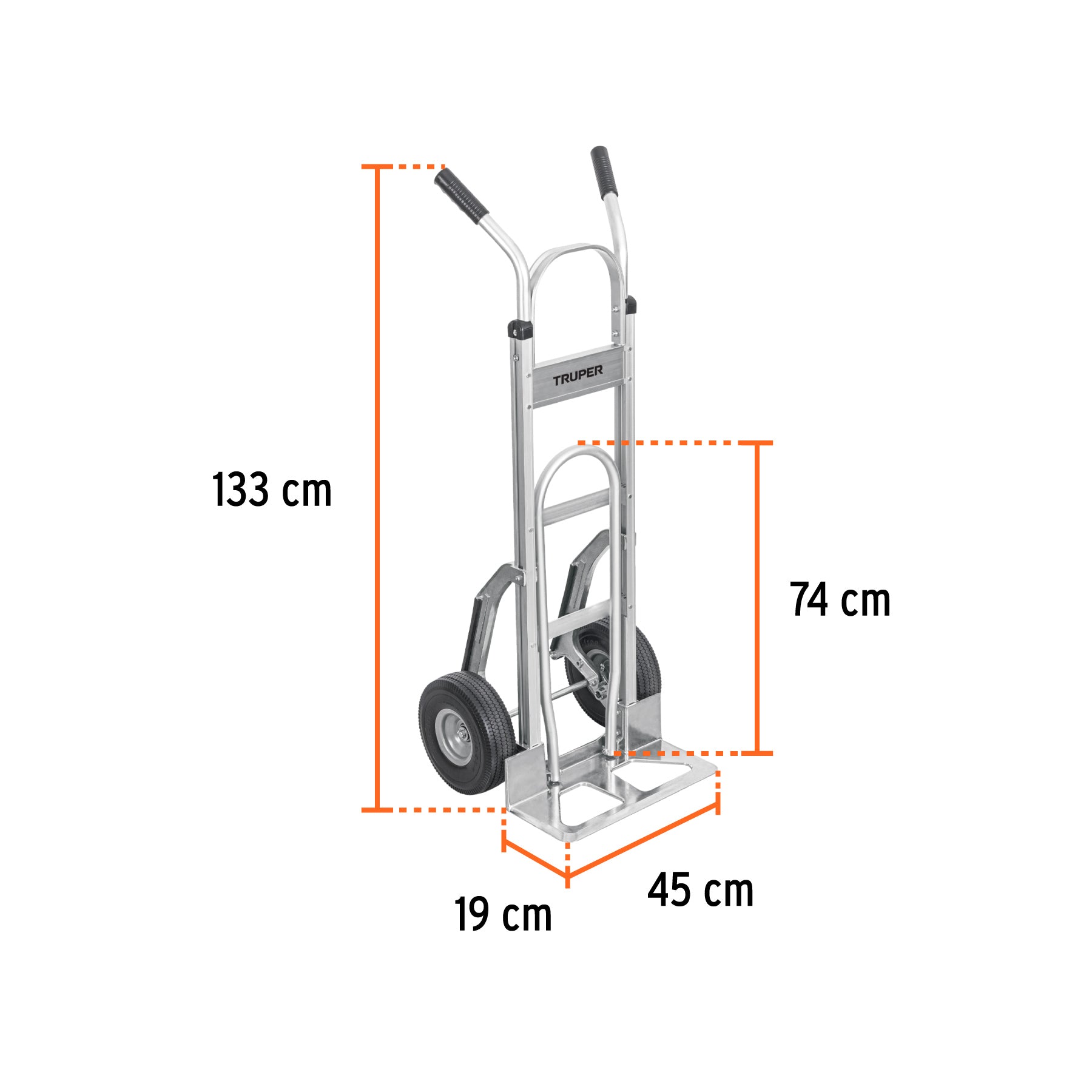 Diablo de carga de aluminio 250 kg con extensión de base