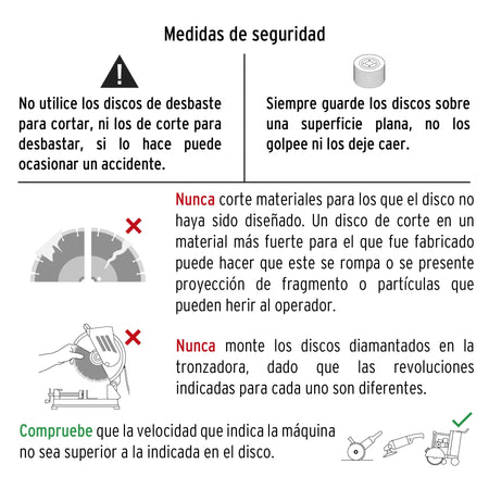 Disco de diamante de 4' x 1.8 mm, rin continuo, PRETUL 4', 1.8 mm